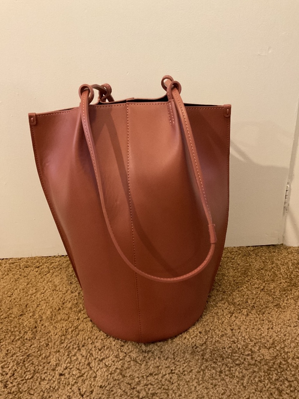 Sezane Romeo Bag, Color Rosewood, 100% Leather